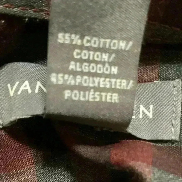 Van Heusen Shirt Button Front Plaid Shirt Men's Size XL Long Sleeves Top - Picture 6 of 6